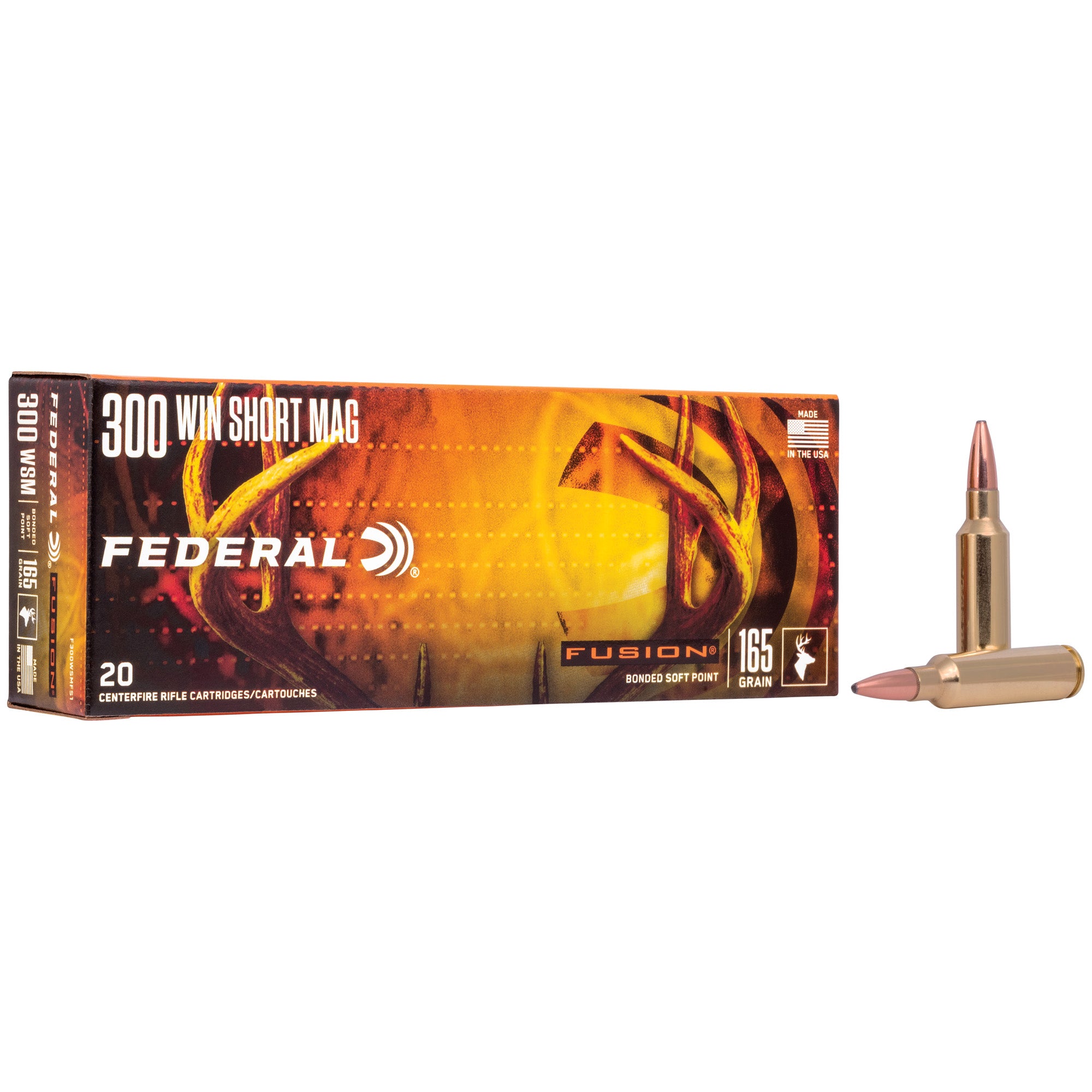Federal .300 WSM Fusion Bonded Soft Point 165 Grain 20/Box