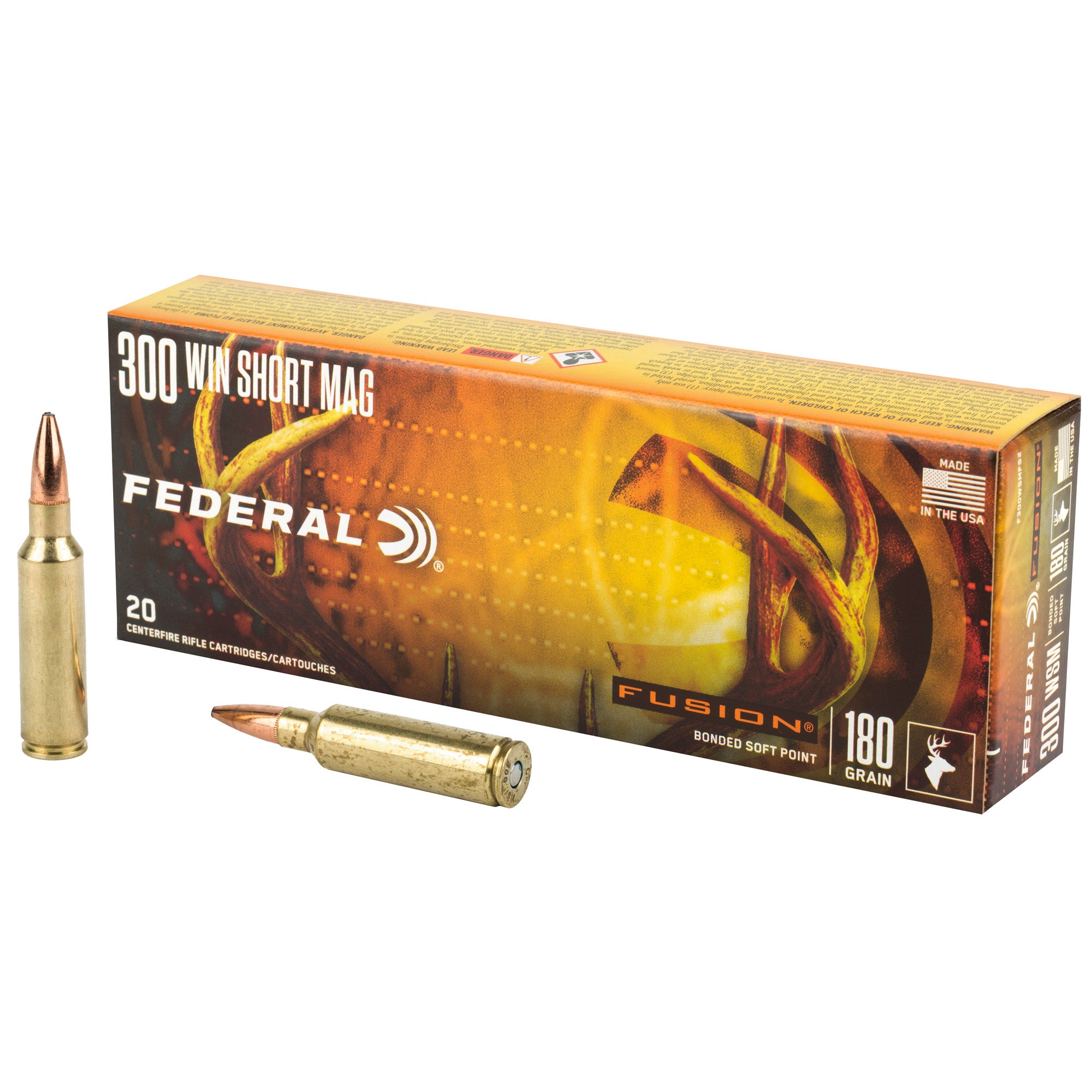 Federal .300 WSM Fusion Bonded Soft Point 180 Grain 20/Box