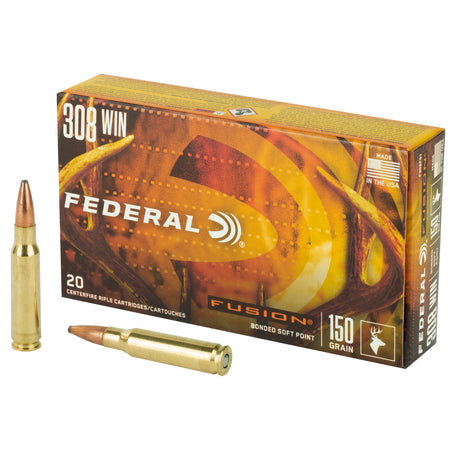 Federal .308 Win / 7.62x51mm Fusion Bonded Soft Point 150 Grain 20/Box