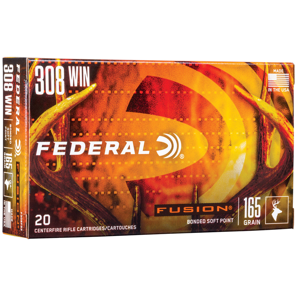 Federal .308 Win / 7.62x51mm Fusion Bonded Soft Point 165 Grain 20/Box