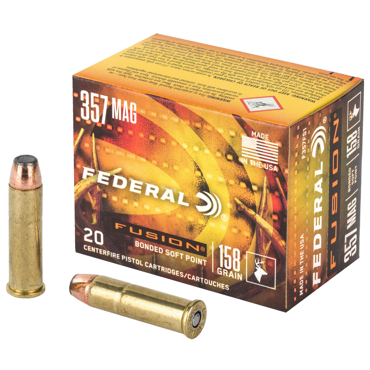 Federal .357 Magnum Fusion Bonded Soft Point 158 Grain 20/Box
