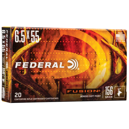 Federal 6.5x55mm Swedish Fusion Bonded Soft Point 156 Grain 20/Box
