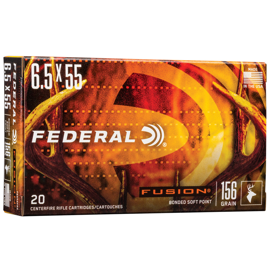 Federal 6.5x55mm Swedish Fusion Bonded Soft Point 156 Grain 20/Box