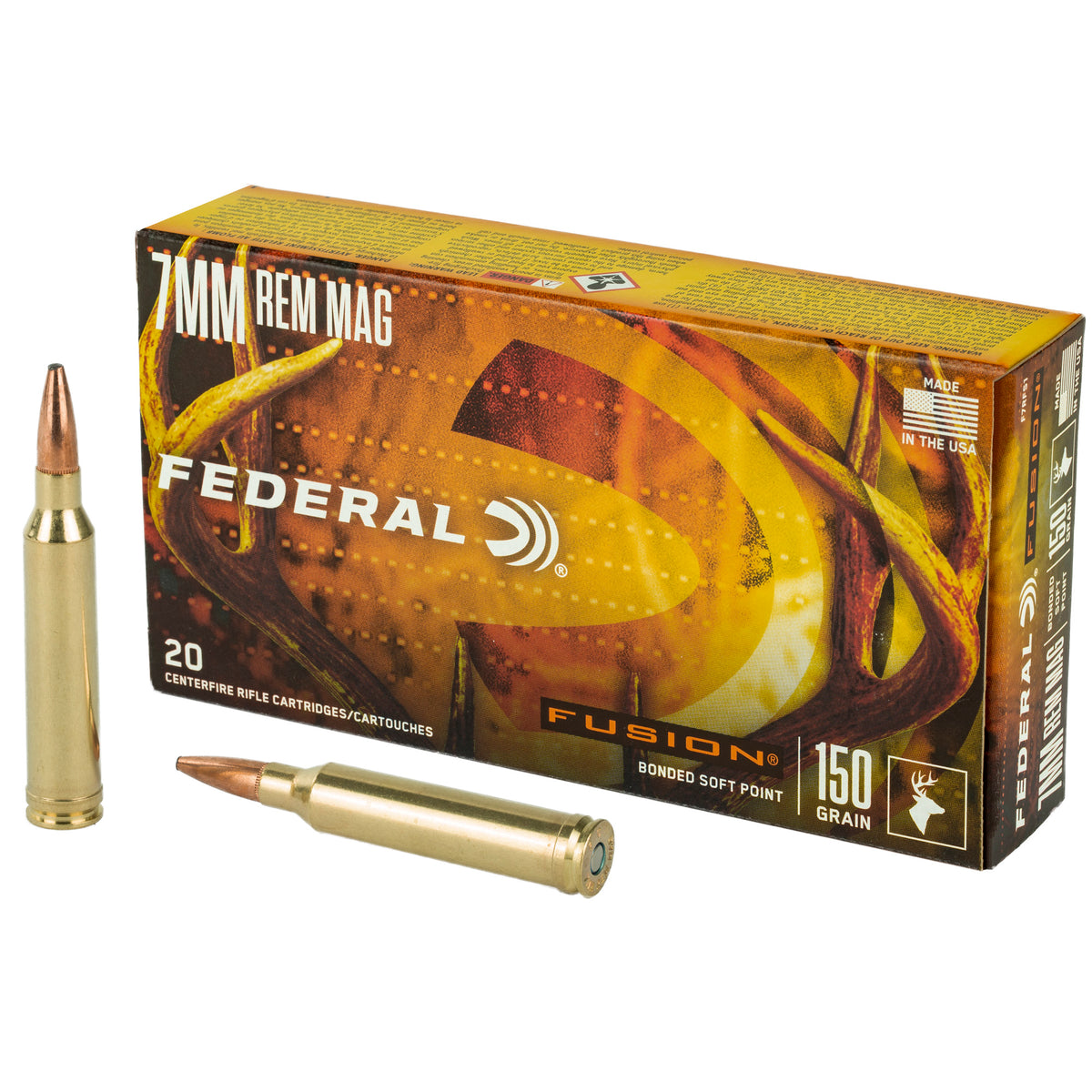 Federal 7mm Remington Mag Fusion Bonded Soft Point 150 Grain 20/Box