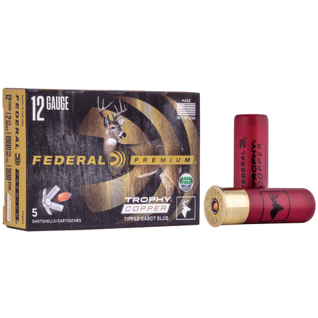 Federal 12 Gauge Premium Trophy Copper Vital-Shok Trophy Copper Tipped Sabot Slug Slug 2/3 oz 2.75 in 5/Box