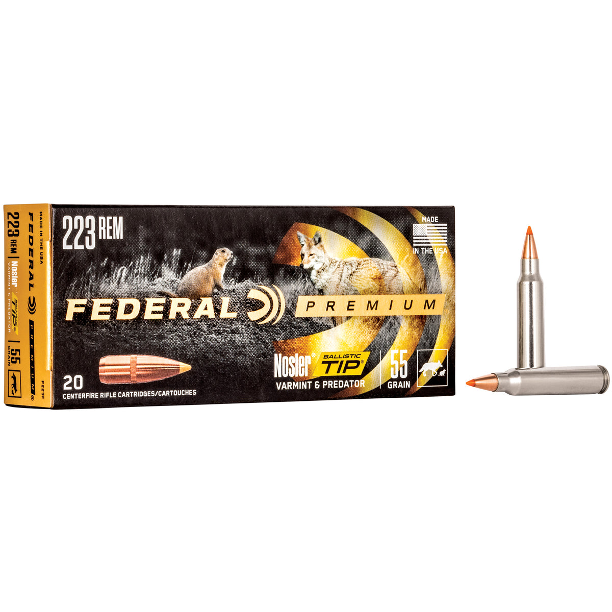Federal .223 Remington Premium Nosler Ballistic Tip 55 Grain 20/Box