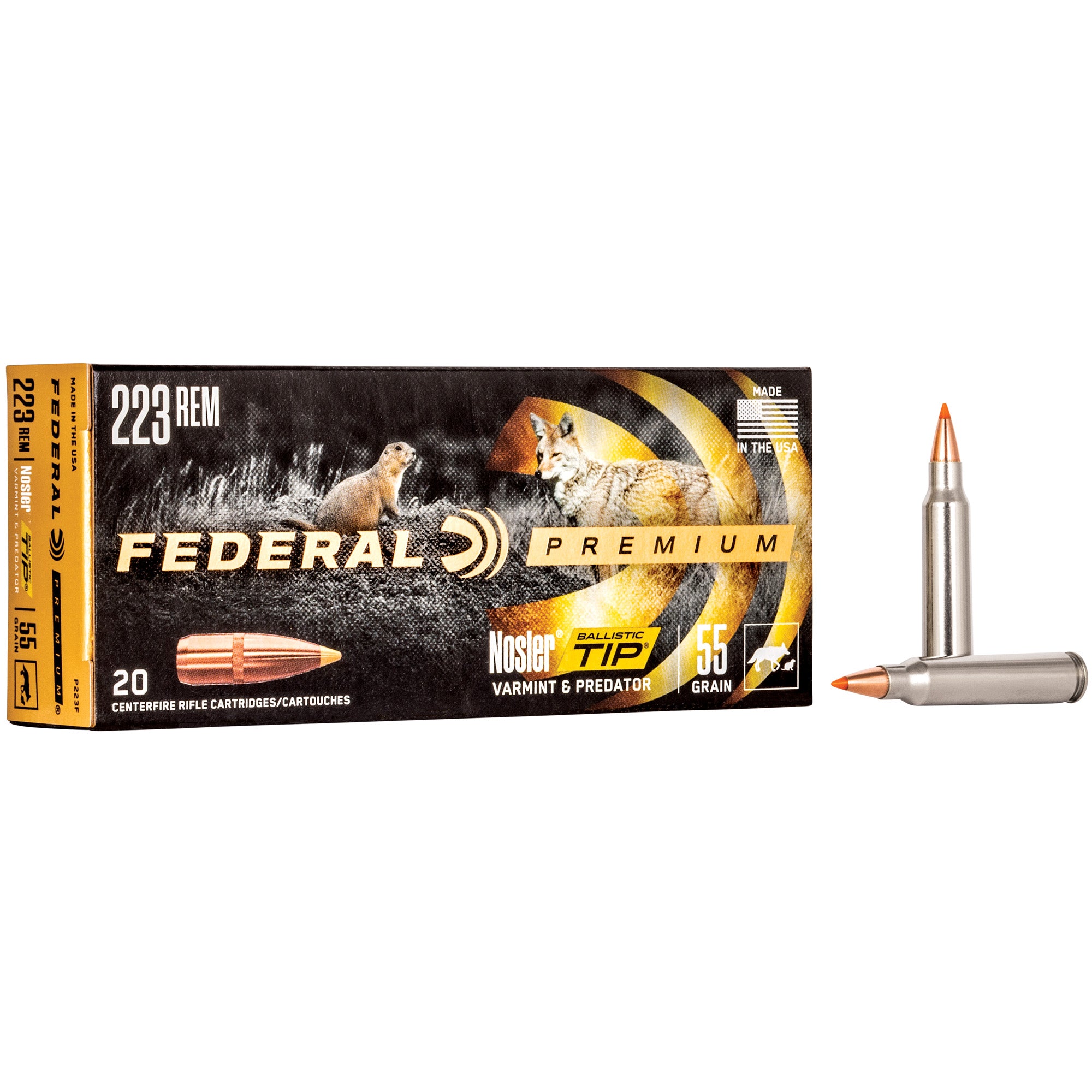 Federal .223 Remington Premium Nosler Ballistic Tip 55 Grain 20/Box