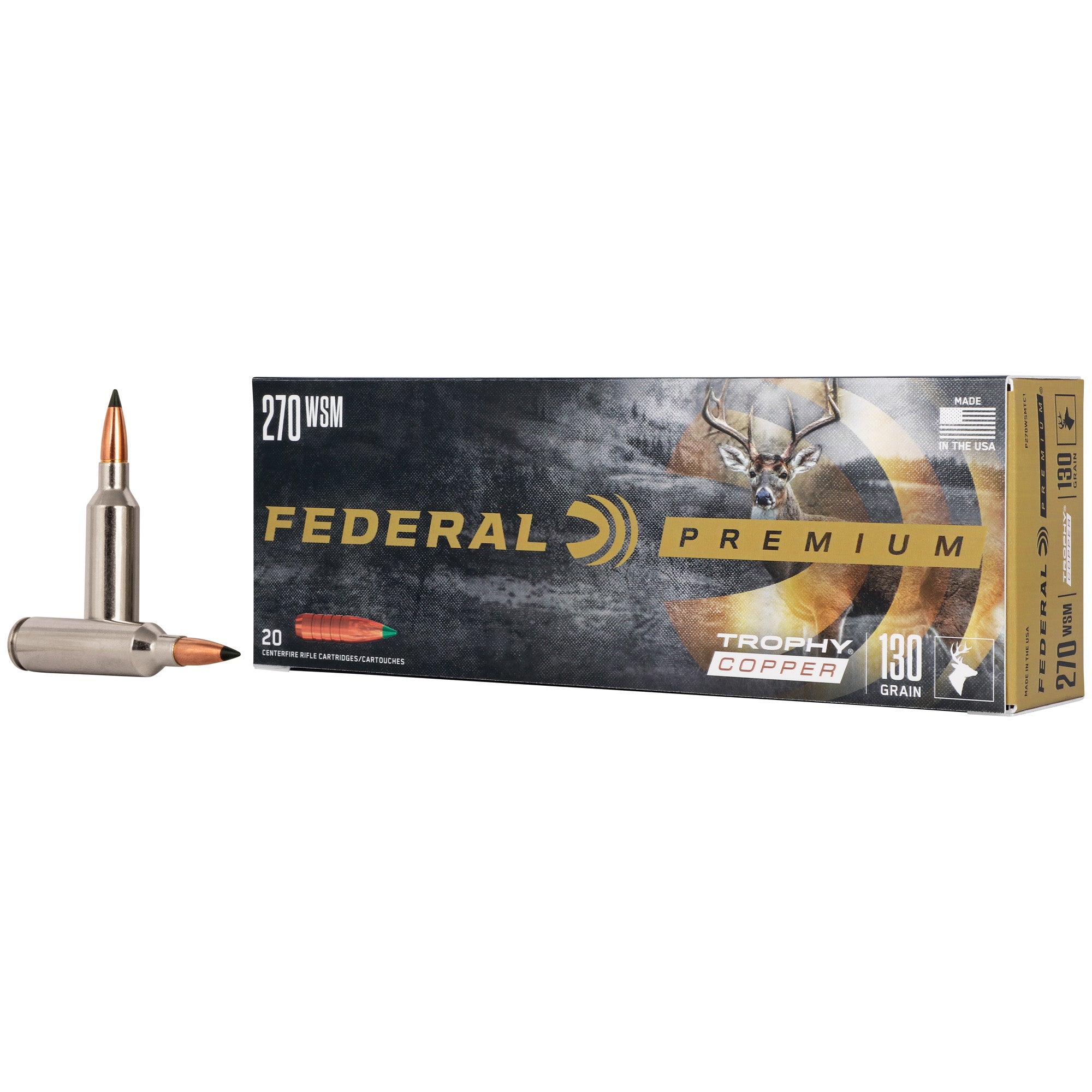 Federal .270 WSM Premier Premium Trophy Copper Trophy Copper 130 Grain 20/Box