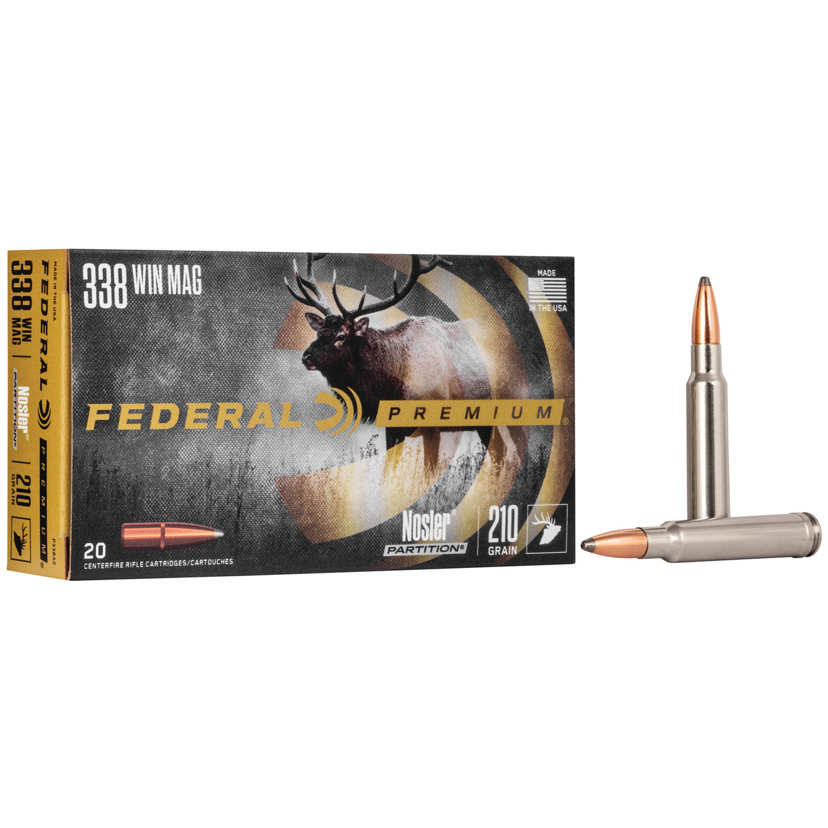 Federal .338 Winchester Magnum Vital-Shok Nosler Partition 210 Grain 20/Box