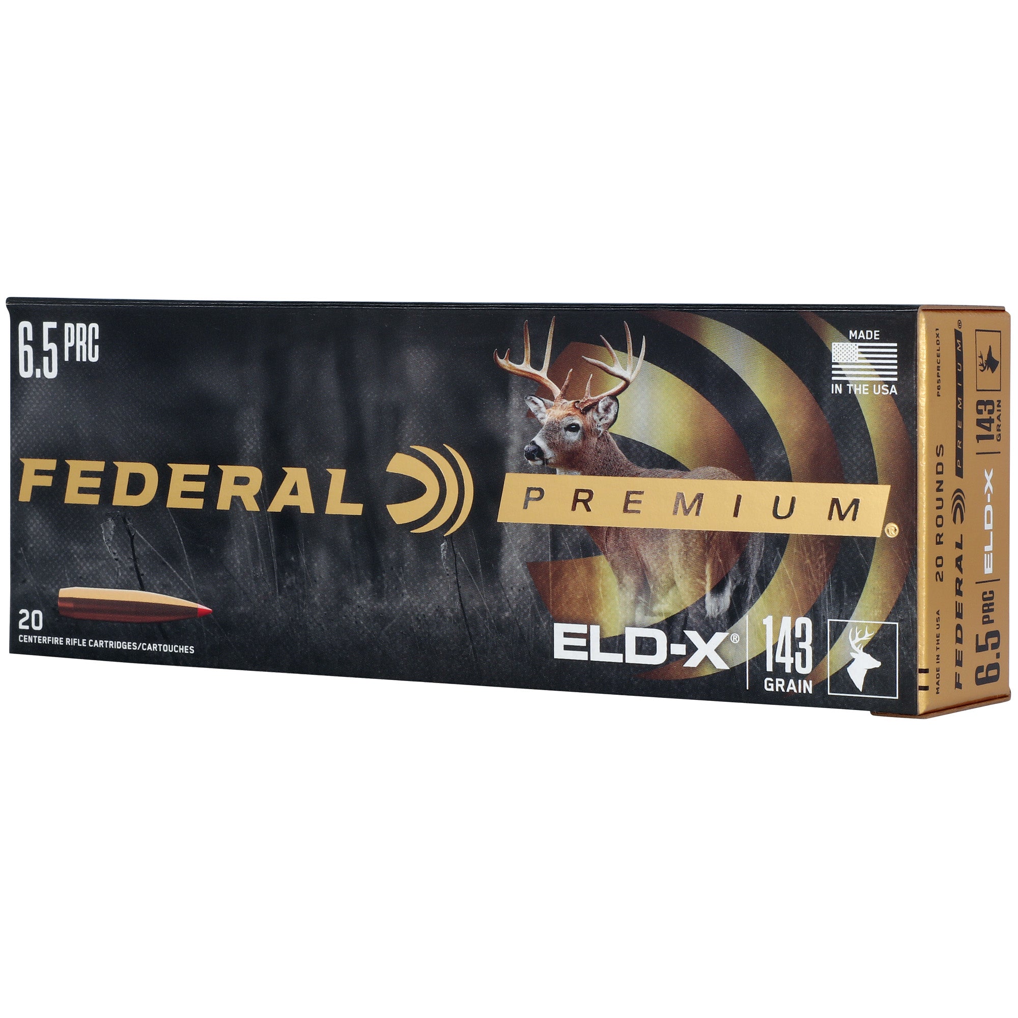 Federal 6.5mm Creedmoor Premium ELD-X Extremely Low Drag-eXpanding 143 Grain 20/Box [Item 1375]