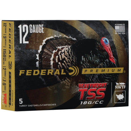 Federal 12 Gauge Premium Heavyweight TSS FliteControl Flex Wad Turkey #7 / 9 2 oz 3 in 5/Box