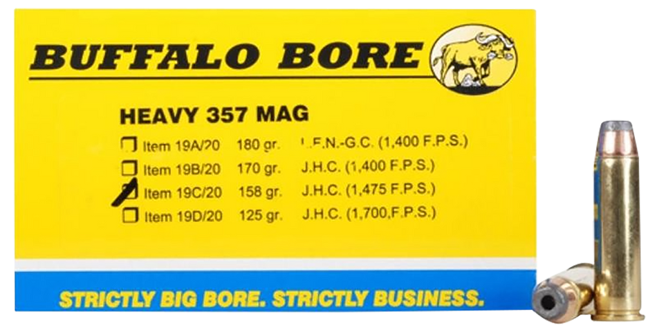 Buffalo Bore .357 Magnum Heavy Jacketed Hollow Point 158 Grain 20/Box