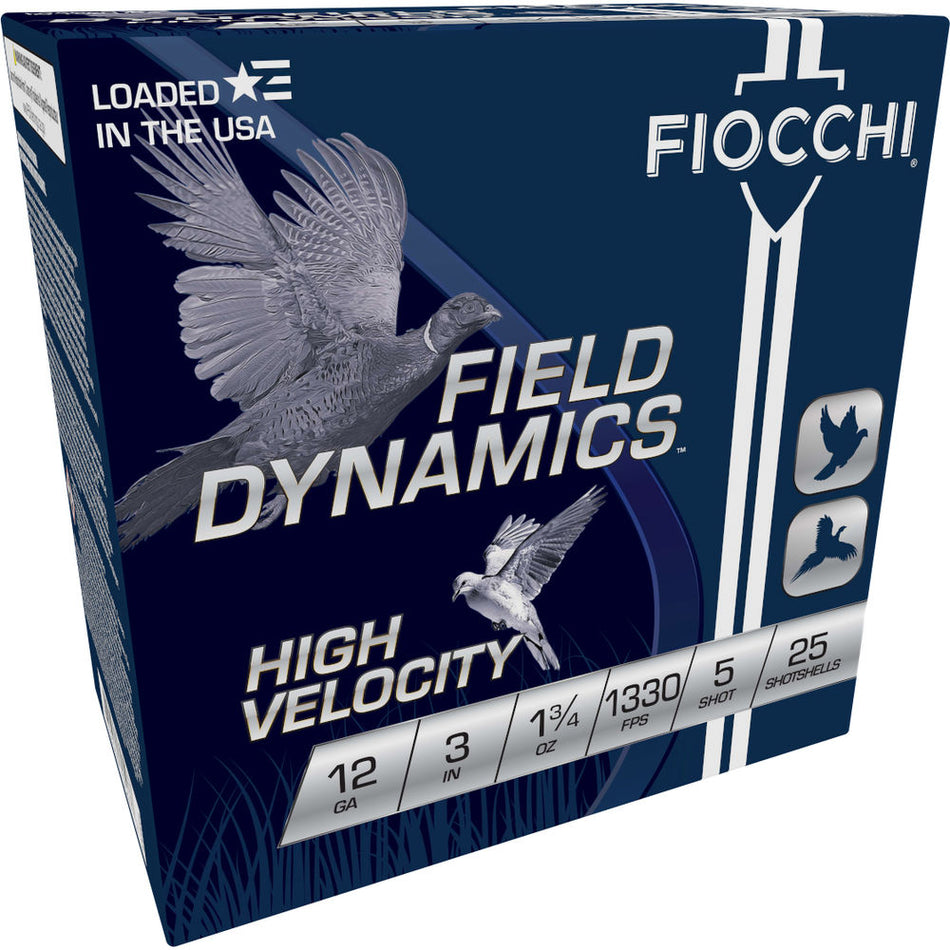Fiocchi 12 Gauge Field Dynamics High Velocity Upland Game Load #5 1-3/4 oz 3 in 25/Box