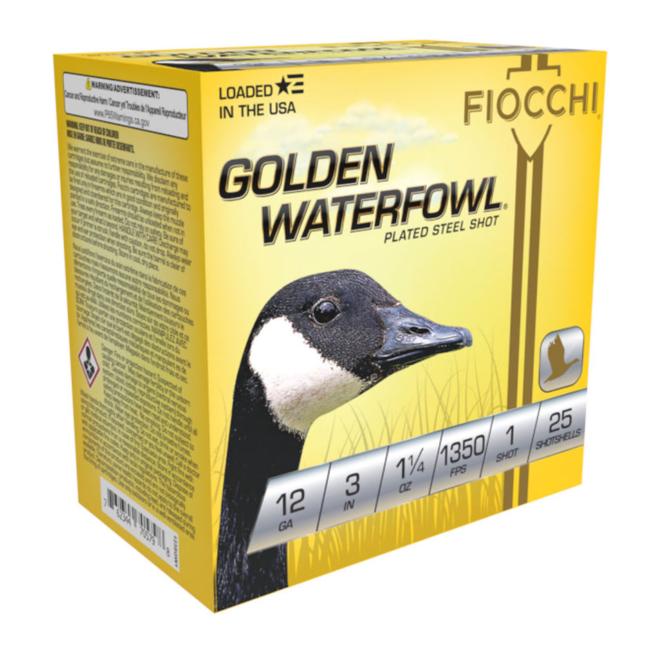 Fiocchi 12 Gauge Golden Waterfowl #1 1-1/4 oz 3 in 25/Box
