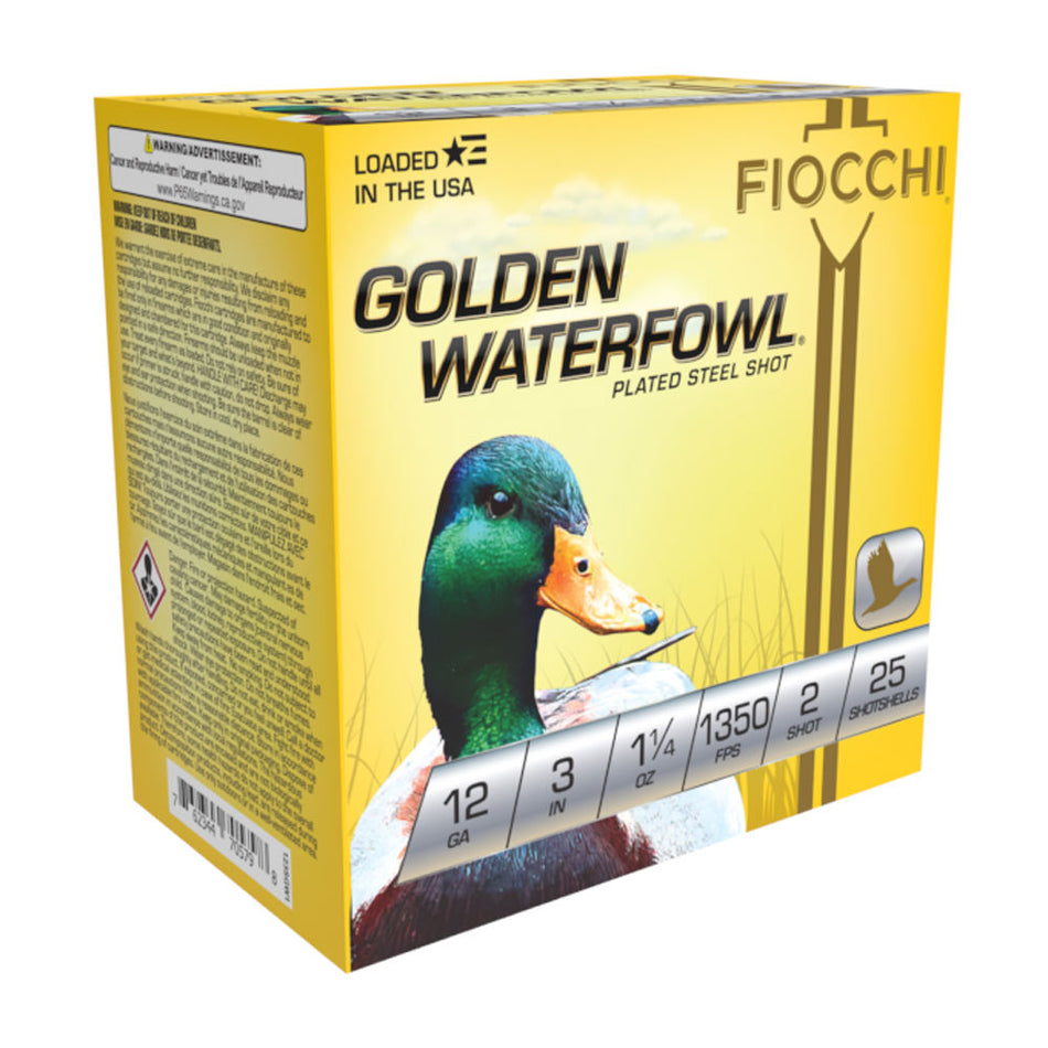 Fiocchi 12 Gauge Golden Waterfowl #2 1-1/4 oz 3 in 25/Box