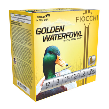 Fiocchi 12 Gauge Golden Waterfowl #3 1-1/4 oz 3 in 25/Box