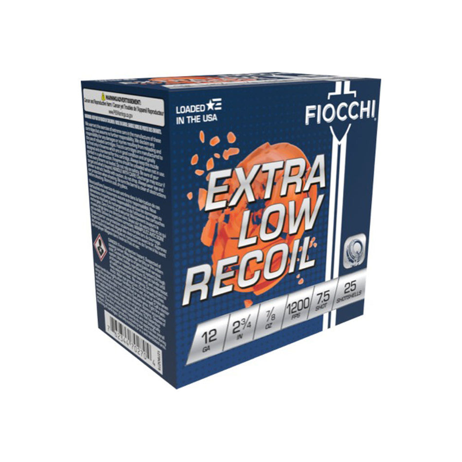 Fiocchi 12 Gauge Exacta Target Low Recoil Trainer #7.5 7/8 oz 2.75 in 25/Box [Item 5701]