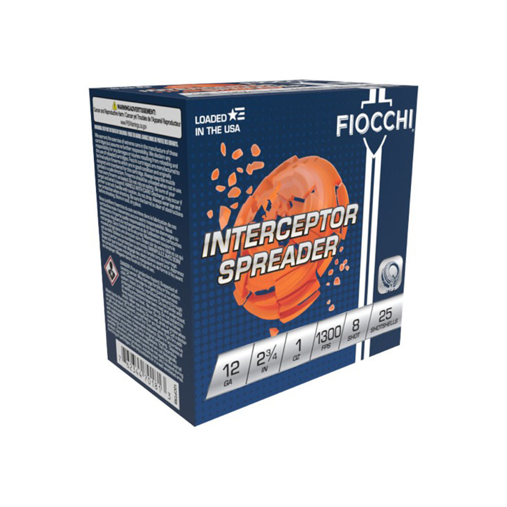 Fiocchi 12 Gauge Exacta Target Interceptor Spreader #8 1 oz 2.75 in 25/Box
