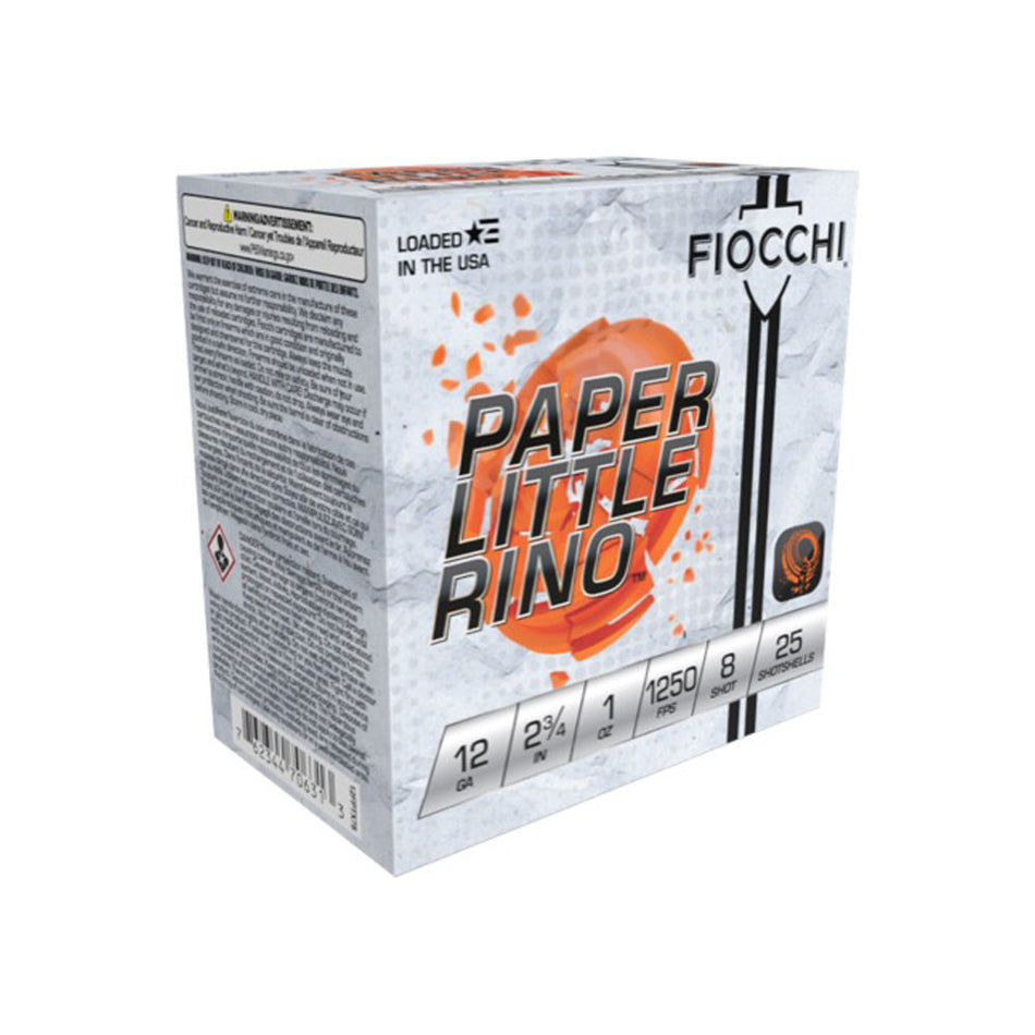 Fiocchi 12 Gauge Paper Little Rino Extrema #8 1 oz 2.75 in 25/Box