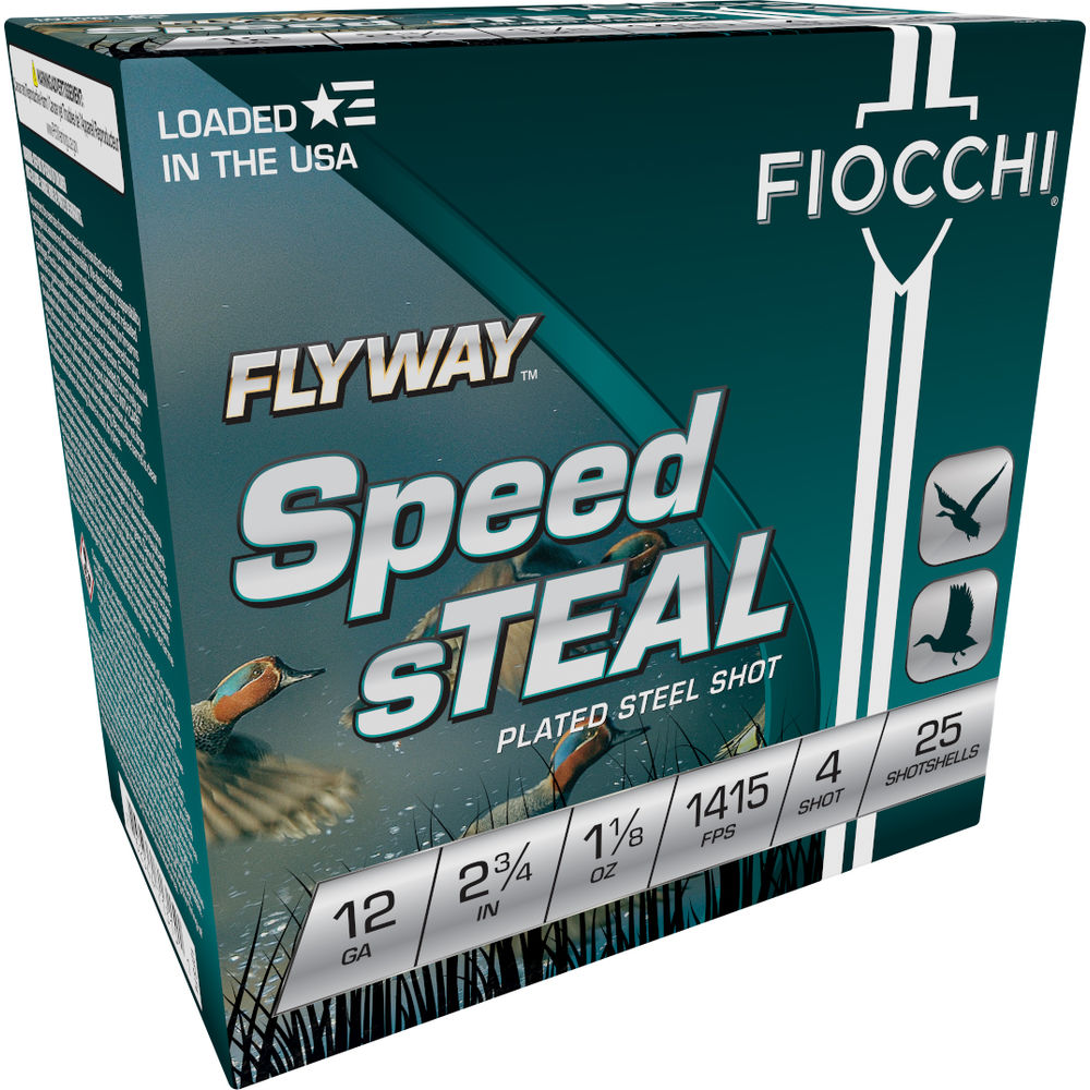 Fiocchi 12 Gauge Flyway Speed sTEAL #4 1-1/8 oz 2.75 in 25/Box