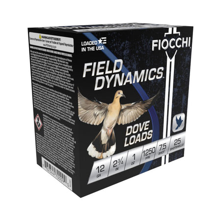 Fiocchi 12 Gauge Field Dynamics Dove & Quail #7.5 1 oz 2.75 in 25/Box