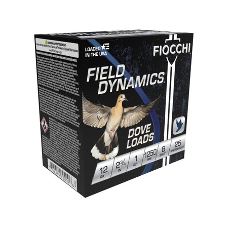Fiocchi 12 Gauge Field Dynamics Dove & Quail #8 1 oz 2.75 in 25/Box