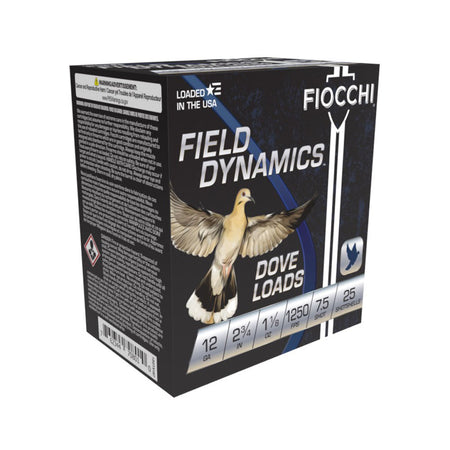 Fiocchi 12 Gauge Field Dynamics Dove & Quail #7.5 1-1/8 oz 2.75 in 25/Box