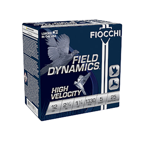 Fiocchi 12 Gauge Field Dynamics High Velocity Upland Game Load #5 1-1/4 oz 2.75 in 25/Box
