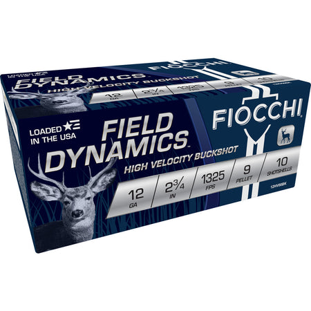 Fiocchi 12 Gauge Field Dynamics High Velocity 9 Pellets Hunting 00 Buck 1-1/8 oz 2.75 in 10/Box