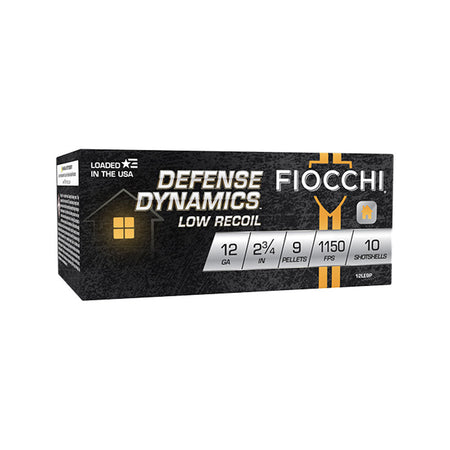 Fiocchi 12 Gauge Defense Dynamics Low Recoil 9 Pellets 00 Buck 1-1/8 oz 2.75 in 10/Box
