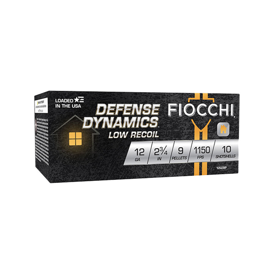 Fiocchi 12 Gauge Defense Dynamics Low Recoil 9 Pellets 00 Buck 1-1/8 oz 2.75 in 10/Box