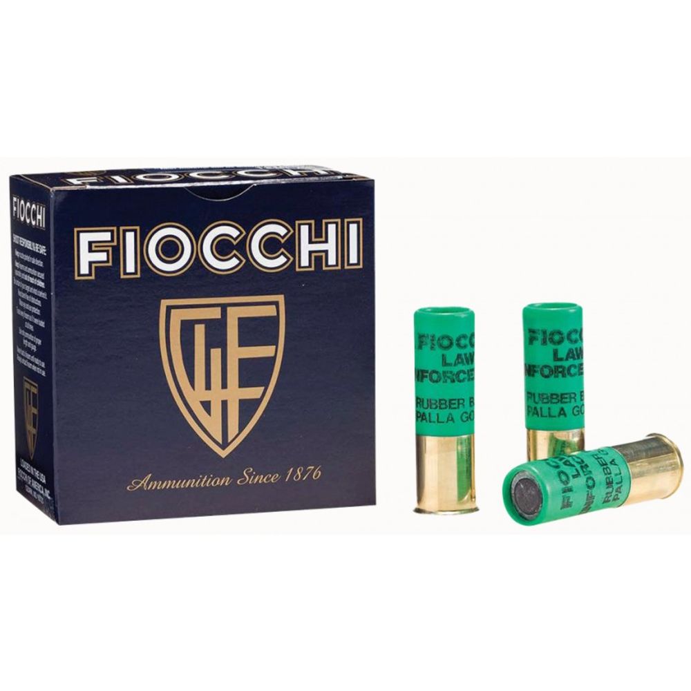 Fiocchi 12 Gauge Rubber Baton Home Defense Less Lethal 1 oz 2.75 in 10/Box