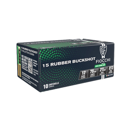 Fiocchi 12 Gauge Exacta Rubber Buck Home Defense 15 Pellets 00 Buck 5/16 oz 2.75 in 10/Box [Item 6895]