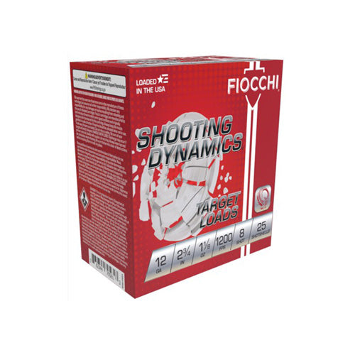Fiocchi Shooting Dynamics Shotgun Loads 12 Gauge (12 ga.) 2.75 in. 1 1/8 oz. 1200 FPS 8 Shot 25 rd.