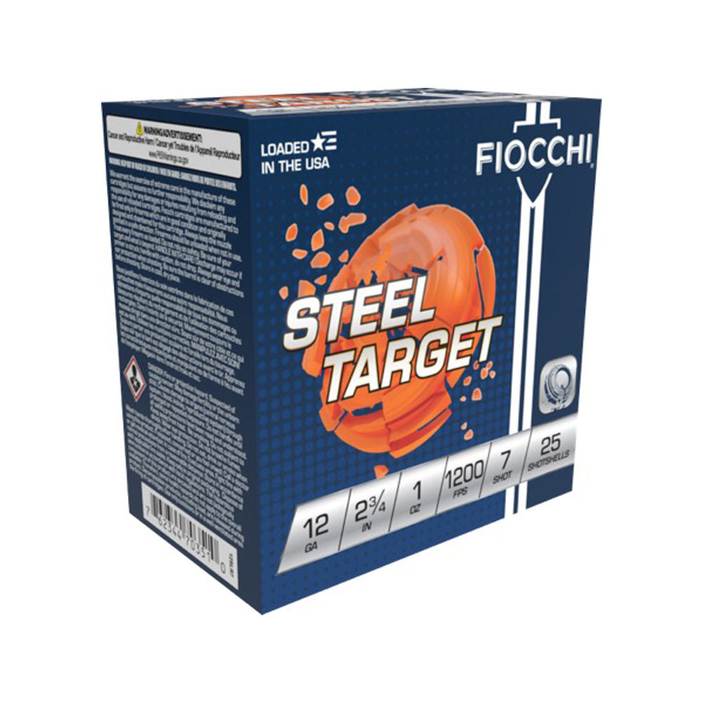 Fiocchi 12 Gauge Steel Target Low Recoil #7 1 oz 2.75 in 25/Box [Item 5592]