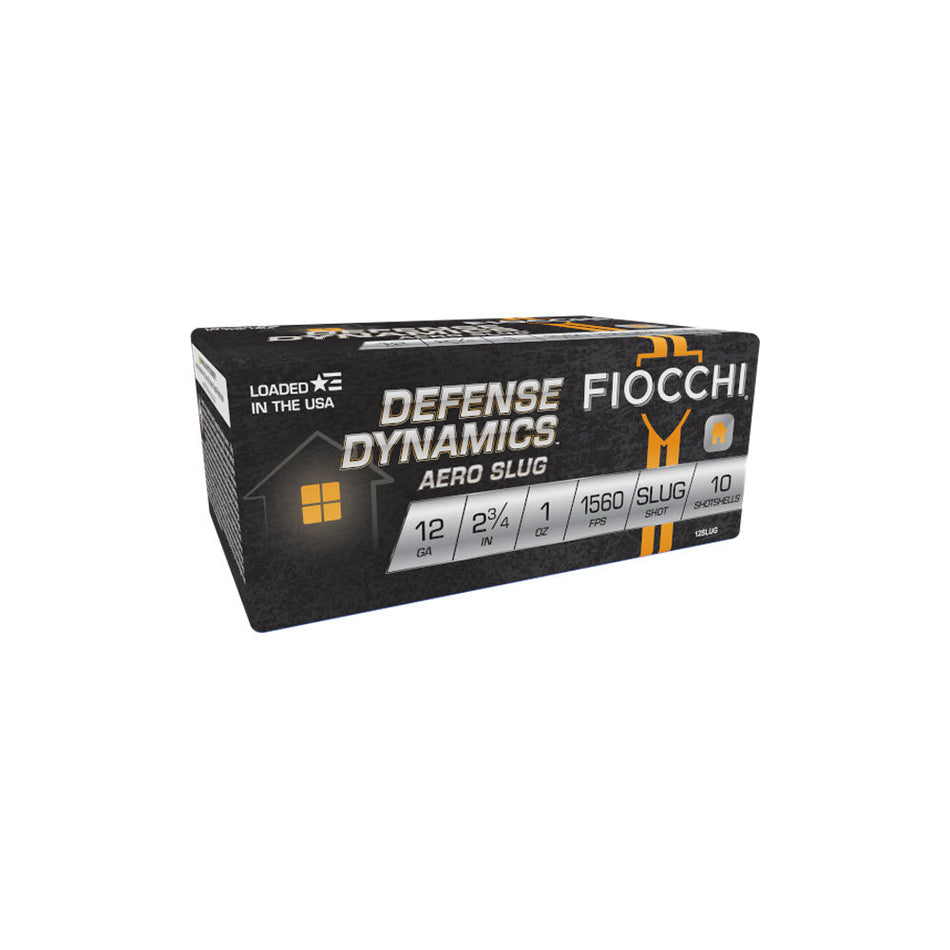 Fiocchi 12 Gauge Aero Slug Defense Dynamics Slug Hi-Velocity Rifled Slug Slug 1 oz 2.75 in 10/Box