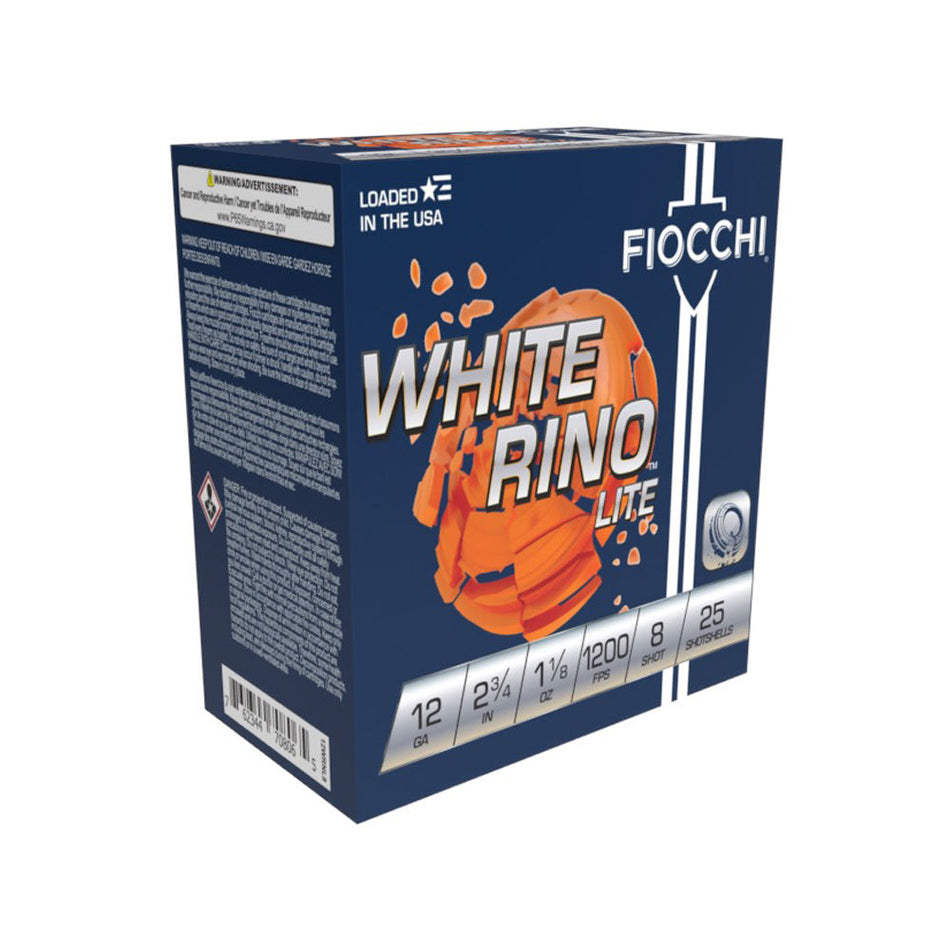Fiocchi 12 Gauge Exacta Target White Rino Lite #8 1-1/8 oz 2.75 in 250/Box