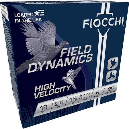 Fiocchi 16 Gauge Field Dynamics High Velocity Upland Game Load #6 1-1/8 oz 2.75 in 25/Box