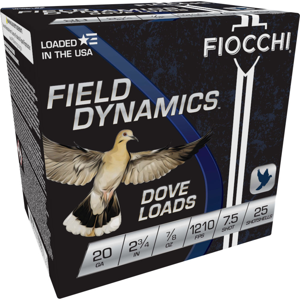 Fiocchi 20 Gauge Field Dynamics Dove & Quail #7.5 7/8 oz 2.75 in 25/Box