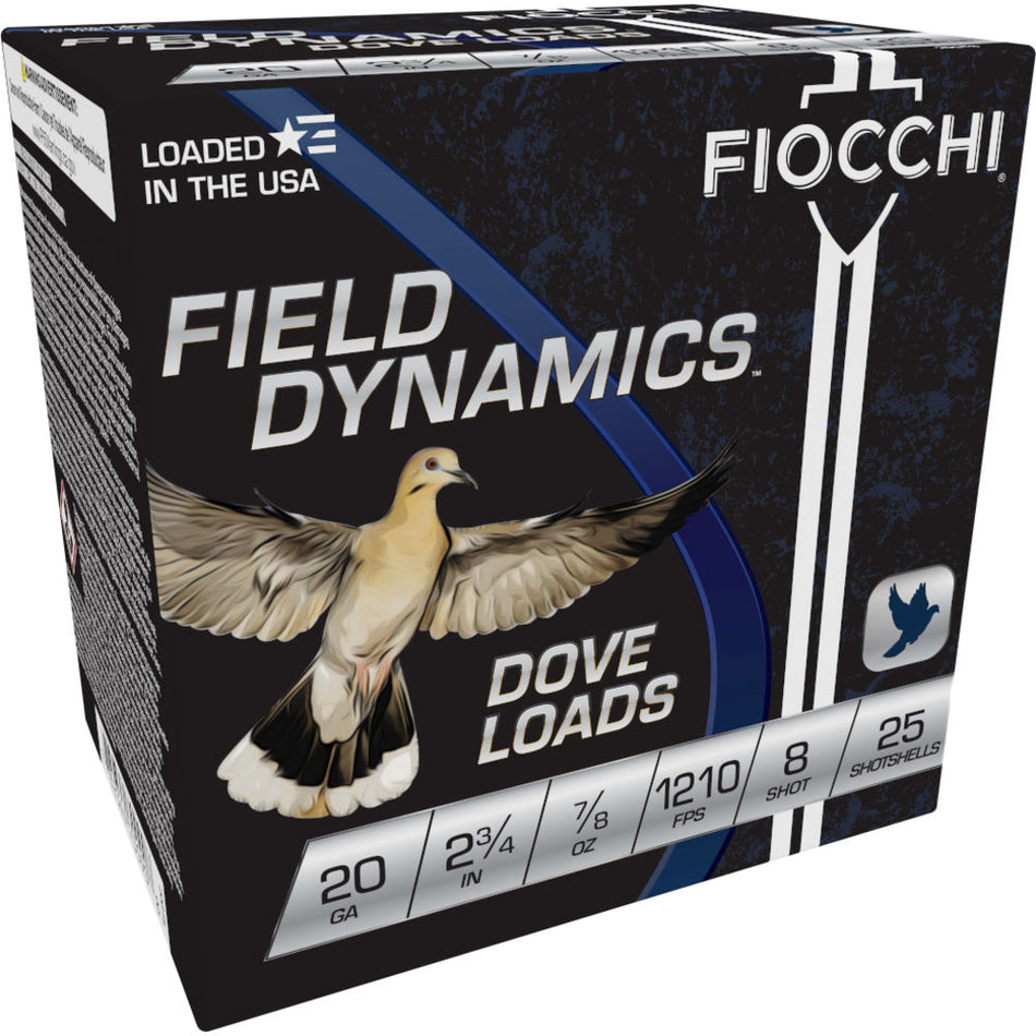 Fiocchi 20 Gauge Field Dynamics Dove & Quail #8 7/8 oz 2.75 in 25/Box