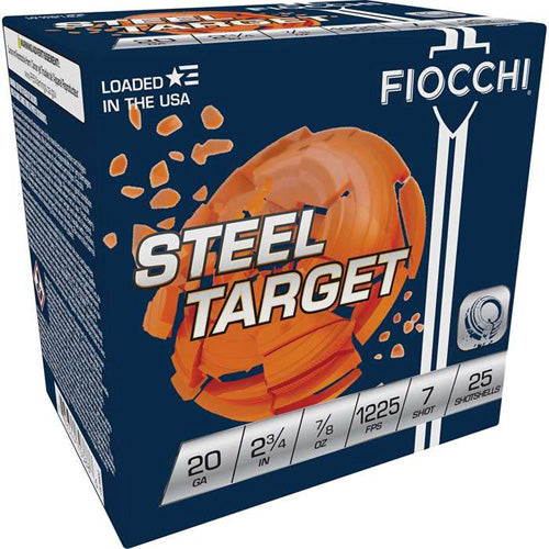 Fiocchi 20 Gauge Steel Target Low Recoil #7 7/8 oz 2.75 in 25/Box [Item 5948]