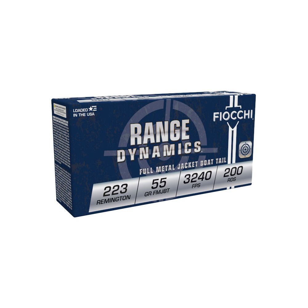 Fiocchi .223 Remington Range Dynamics Full Metal Jacket Boat Tail 55 Grain 200/Box [Item 196]