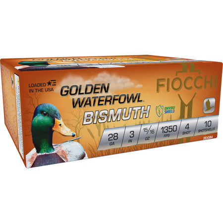 Fiocchi 28 Gauge Golden Waterfowl #4 15/16 oz 3 in 10/Box