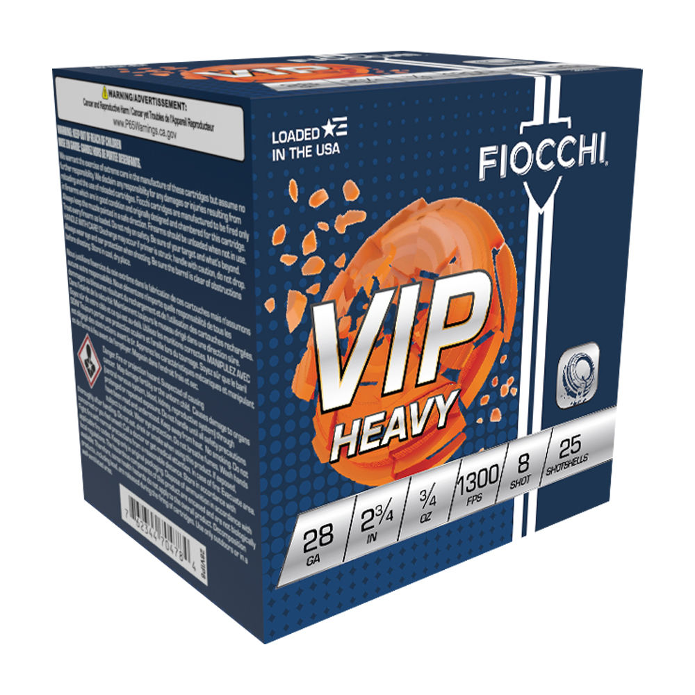 Fiocchi 28 Gauge Exacta Target VIP Heavy #8 3/4 oz 2.75 in 25/Box
