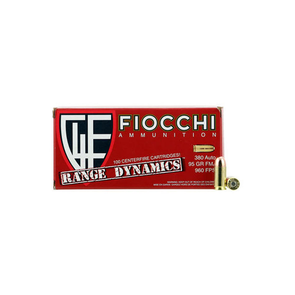 Fiocchi .380 ACP/Auto Range Dynamics Full Metal Jacket 95 Grain 100/Box [Item 260]