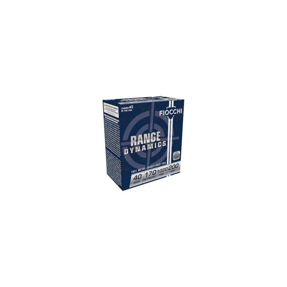 Fiocchi .40 S&W Range Dynamics Full Metal Jacket Truncated Cone 170 Grain 200/Box [Item 194]