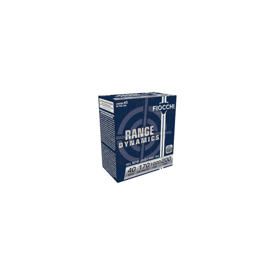Fiocchi .40 S&W Range Dynamics Full Metal Jacket Truncated Cone 170 Grain 200/Box [Item 194]