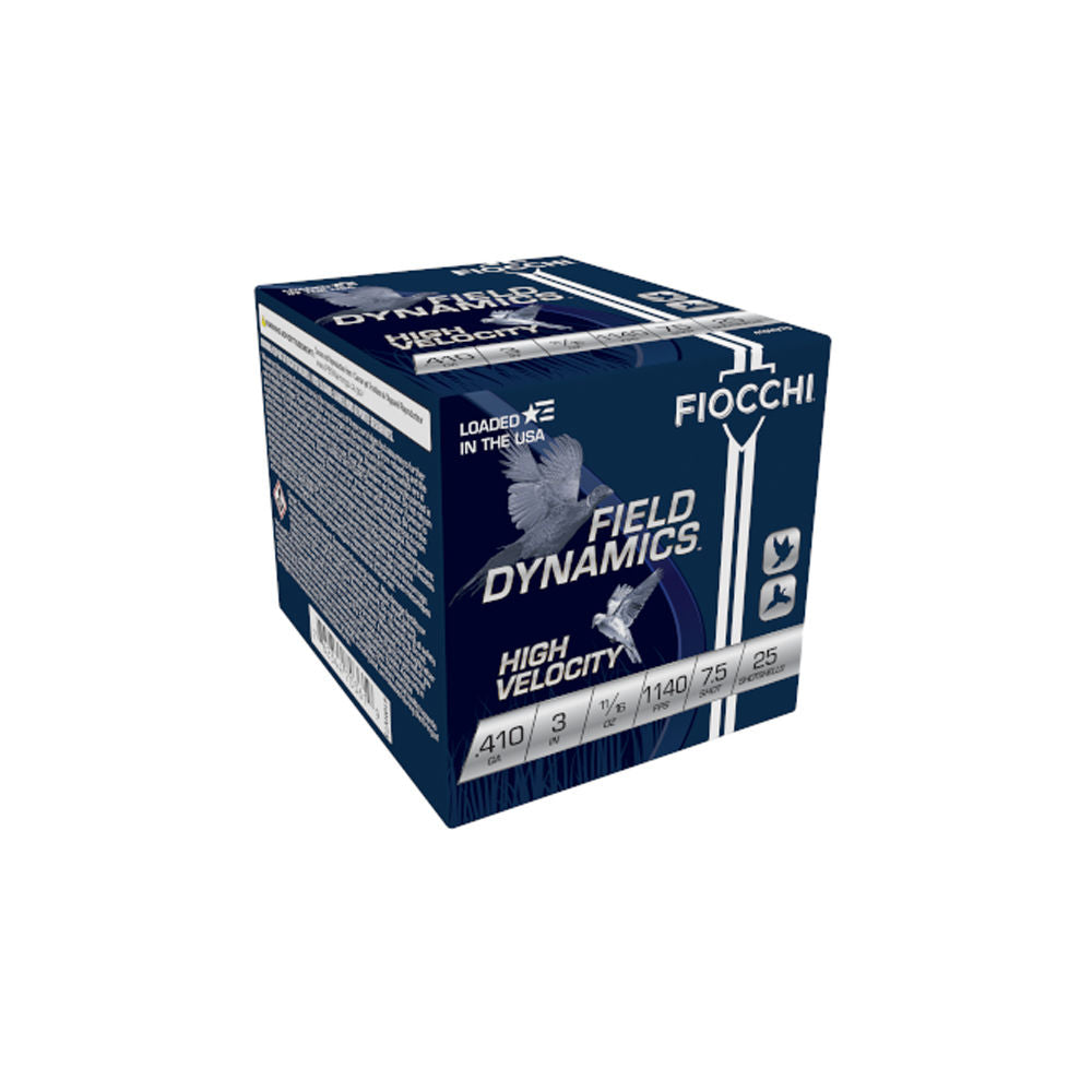 Fiocchi .410 Bore Field Dynamics High Velocity Upland Game Load #7.5 11/16 oz 3 in 25/Box