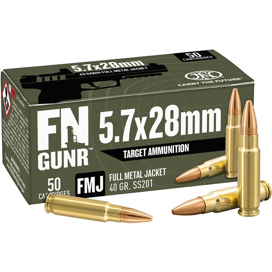 FN 5.7x28mm FN GUNR SS201 Full Metal Jacket 40 Grain 50/Box
