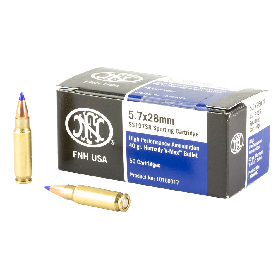 FN SS197SR FN 5.7x28mm 40 gr V-Max 50 Per Box - 1000/Case